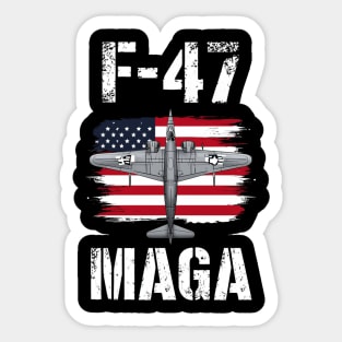 F47 Fighter Jet Maga F-47 Jet Fighter Aircraft US Flag Vintage Sticker